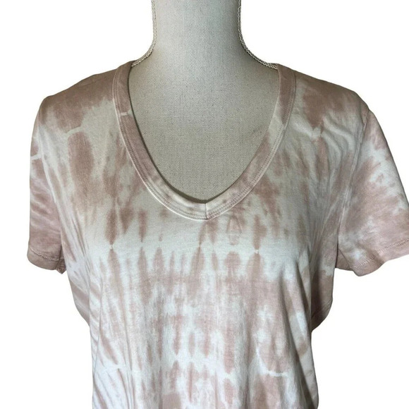 Universal Thread Tie Dye V Neck T Shirt XL Short Sleeve Knit Pullover Patterned - Picture 3 of 6